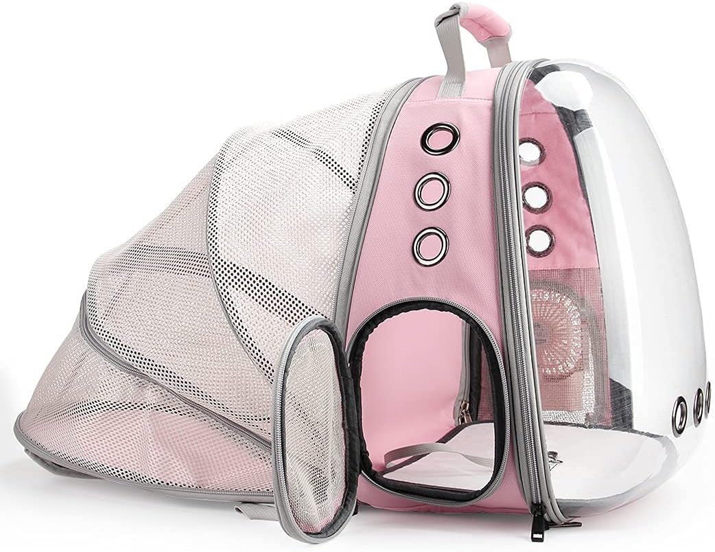 Lollimeow – Mochila para transporte de mascotas, mochila de burbuja para transportar gatos y cachorros, aprobada para aerolíneas, diseñada para
