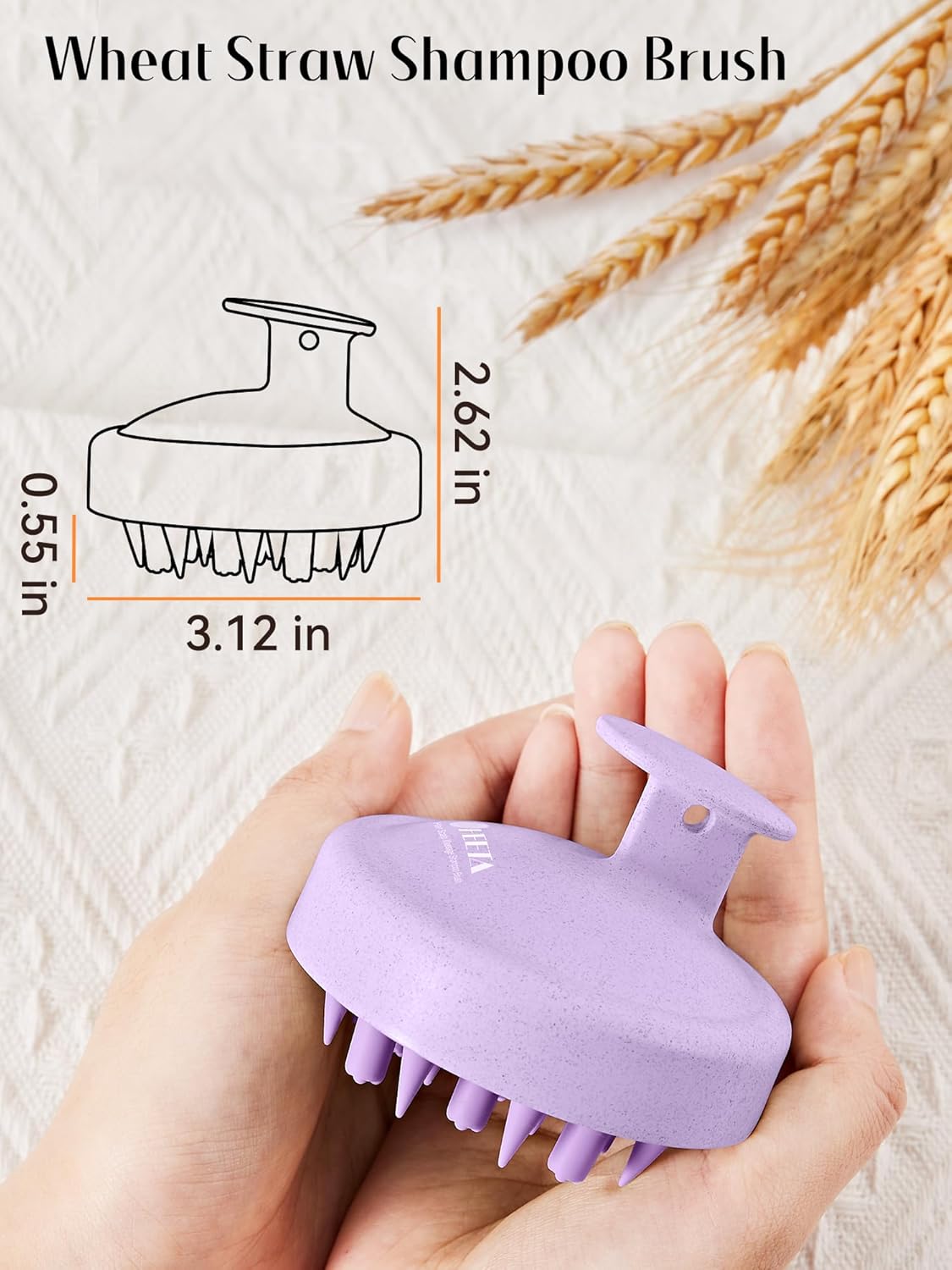 HEETA Masajeador de cuero cabelludo para el crecimiento del cabello, cepillo de champú, exfoliante del cuero cabelludo con cerdas de silicona