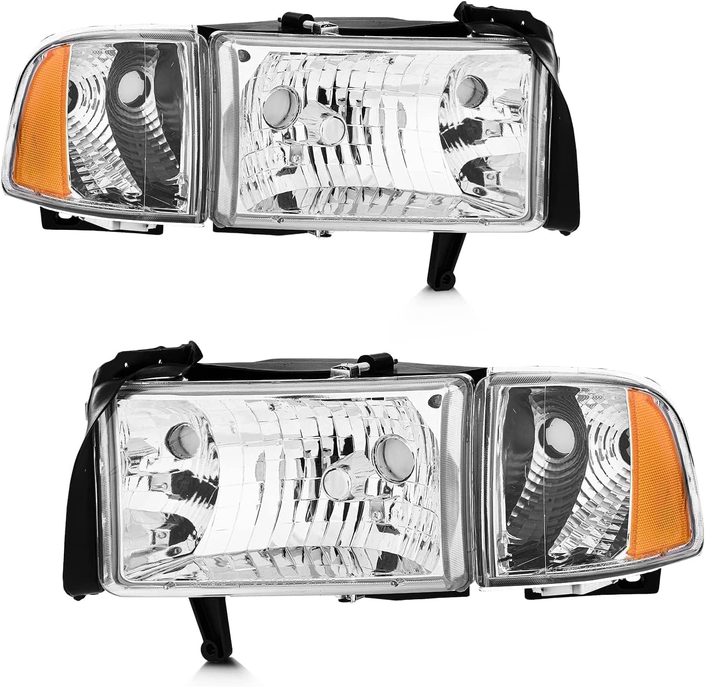 Conjunto de faros delanteros compatible con Dodge Ram 1994-2001 15001994-2002 Dodge Ram 2500 3500 Pickup con luces de esquina 1995 1996 1997 1998