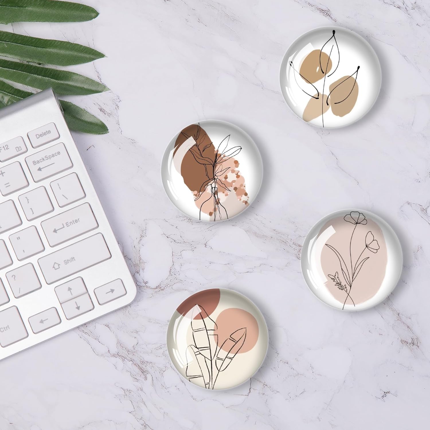 12 imanes de vidrio para nevera, diseño de líneas artísticas para nevera, decoración para manualidades, imanes de nevera fuertes para cocina,