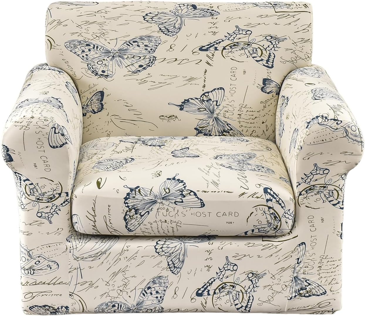 HAOYONG Funda para sillón, 2 piezas, fundas de elastano de alta elasticidad, funda para sillón de 1 plaza, funda antideslizante y lavable para sala