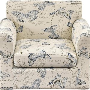 HAOYONG Funda para sillón, 2 piezas, fundas de elastano de alta elasticidad, funda para sillón de 1 plaza, funda antideslizante y lavable para sala HAOYONG Funda para sillón, 2 piezas, fundas de elastano de alta elasticidad, funda para sillón de 1 plaza, funda antideslizante y lavable para sala