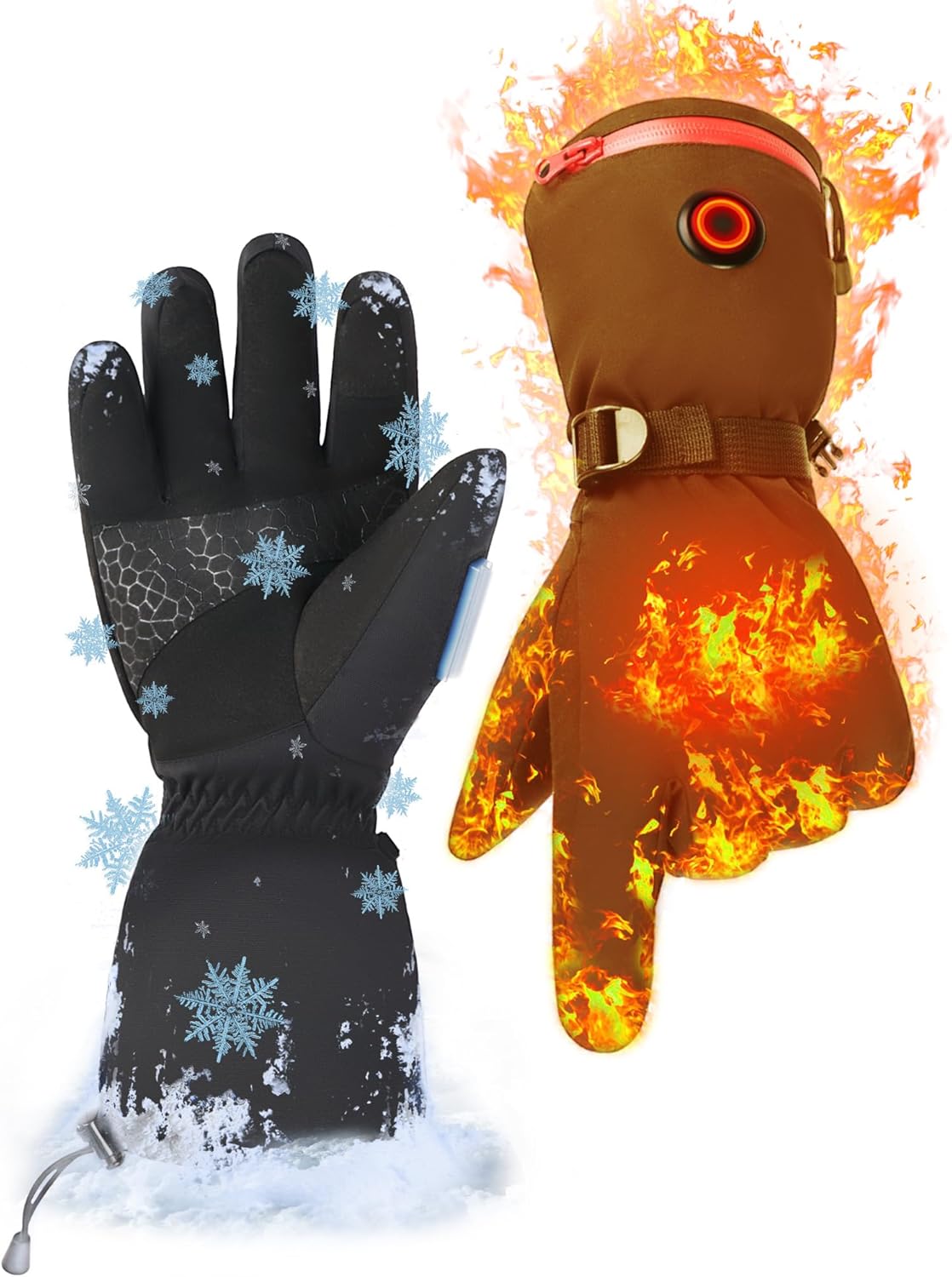 Guantes térmicos para hombres y mujeres, guantes de calefacción eléctrica recargable, guantes de esquí, calentadores de manos, guantes para esquí,