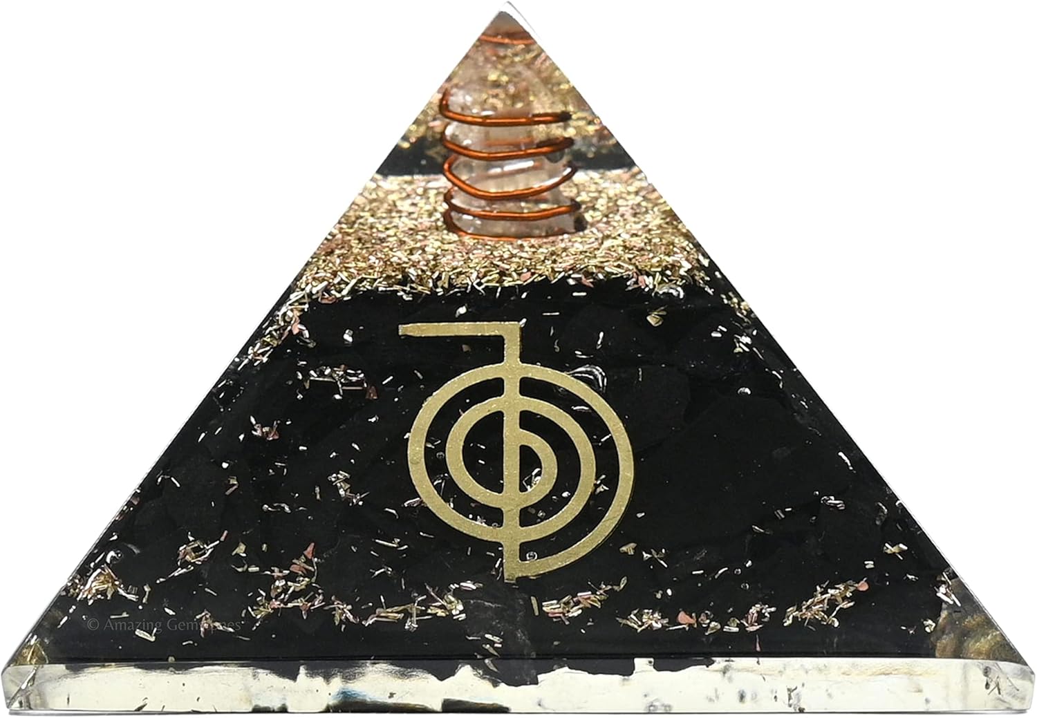 Pirámide de orgón grande  Cristal de pirámide de shungita  Pirámide de orgonita Cho Ku Reiki  Pirámides de órgano Curación de energía positiva