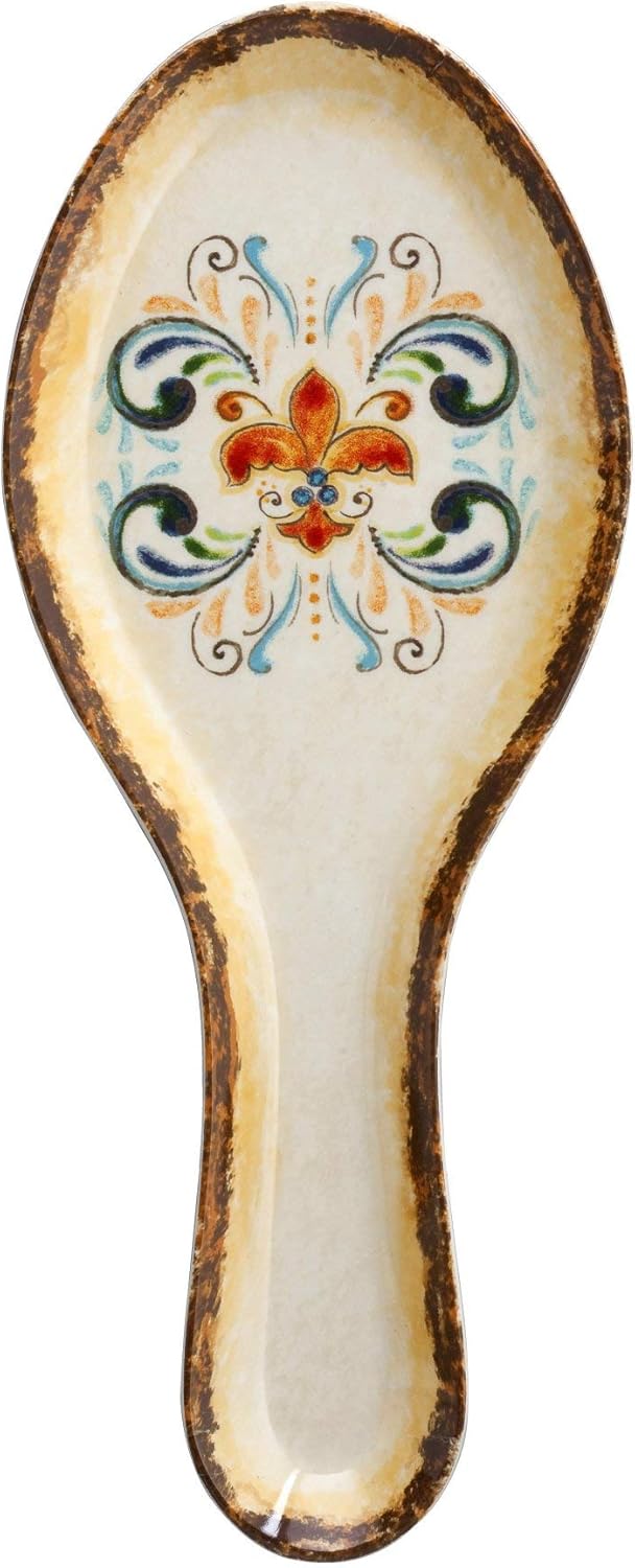 UP ware – Soporte para cuchara de melamina de 9.625 pulgadas, soporte para utensilios de cocina, mesa de comedor (Toscana)
