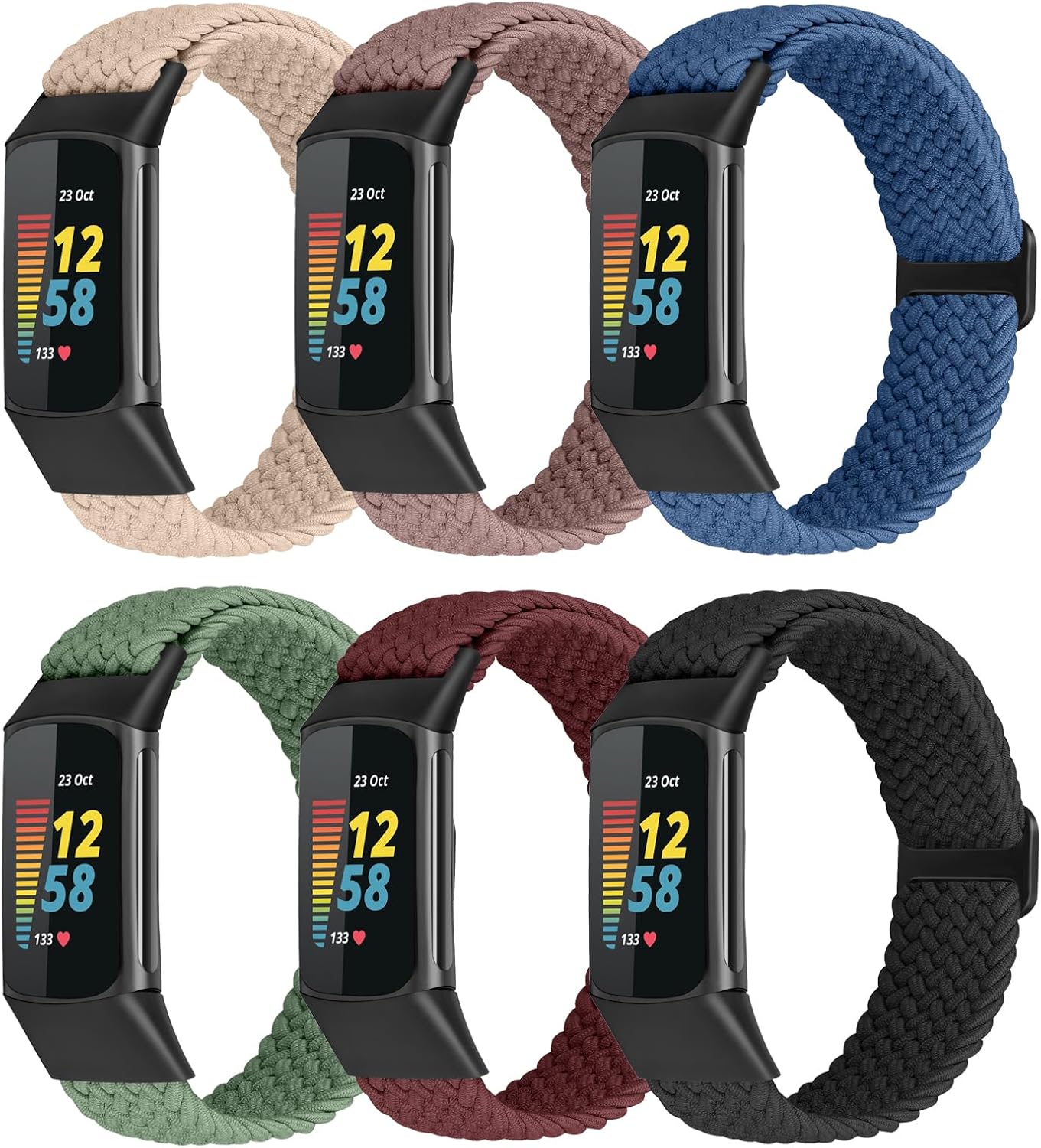 Bandas elásticas trenzadas para Fitbit Charge 5Fitbit Charge 6 para mujeres y hombres, correas elásticas de nailon para Fitbit Charge 5Charge 6