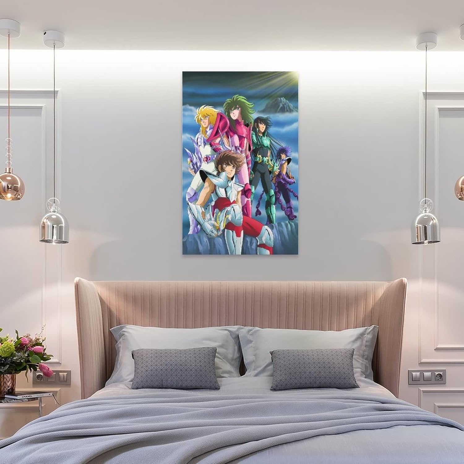 Pósteres de anime de Saint Seiya, los cinco santos de bronce principales Pegaso, póster genial para dormitorio de niños, impresiones artísticas en