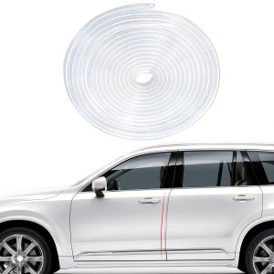 Protector de borde de puerta de automóvil transparente de 32 pies (32.8 ft), protector de borde de goma en forma de U, protector universal de Protector de borde de puerta de automóvil transparente de 32 pies (32.8 ft), protector de borde de goma en forma de U, protector universal de