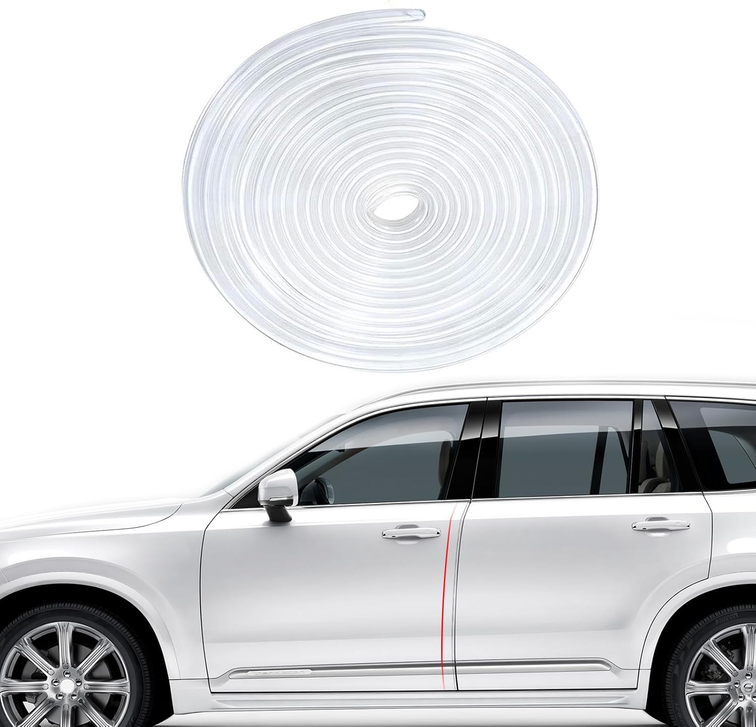 Protector de borde de puerta de automóvil transparente de 32 pies (32.8 ft), protector de borde de goma en forma de U, protector universal de