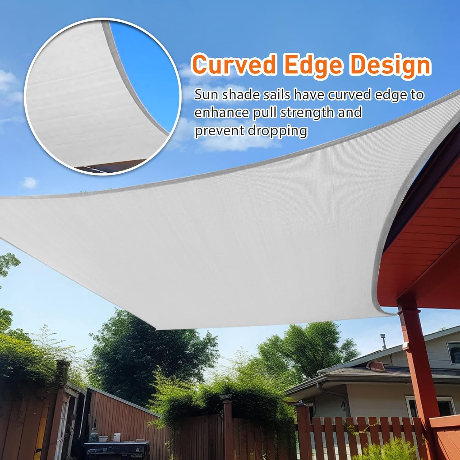 Artpuch Toldo parasol tipo vela rectangular de 6.75 ozm, para patio al aire libre, 6.54 ozm, para patio trasero, jardín y parque infantil