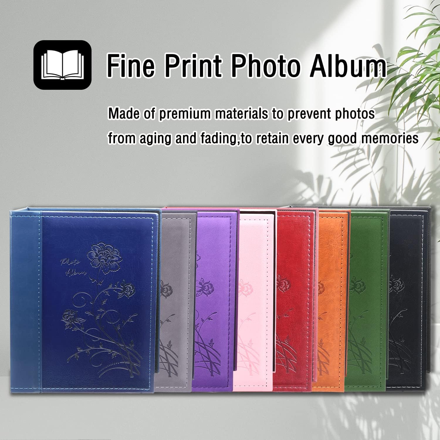 Artmag Álbum de fotos de 5 x 7 pulgadas, 2 paquetes de páginas transparentes con bolsillos, cubierta de cuero, libro deslizante para álbum de fotos,