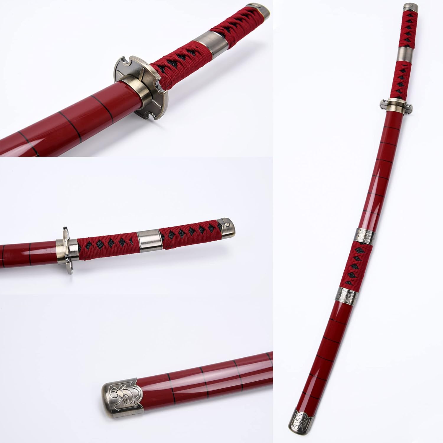 Espadas Roronoa Zoro, Samurai para cosplay, Shusui & Wado Ichimonji y Sandai Kitetsu Yubashiri, aproximadamente 41 pulgadas en general, para juegos