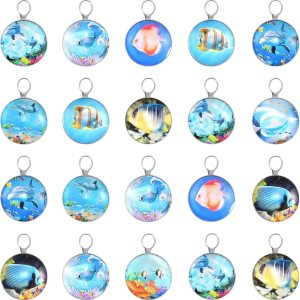 20 piezas mixtas 3D con imagen 3D de tortuga marina, dijes de peces con cuentas de cristal de animales del océano, cuentas de resina transparente, 20 piezas mixtas 3D con imagen 3D de tortuga marina, dijes de peces con cuentas de cristal de animales del océano, cuentas de resina transparente,