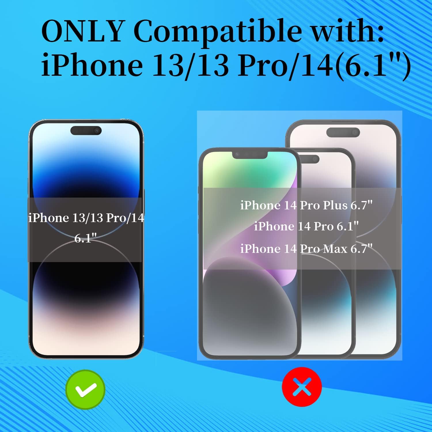 Paquete de 2 protectores de pantalla de privacidad compatibles con iPhone 13iPhone 13 ProiPhone 14, espejo de cobertura completa, antiespía, anti