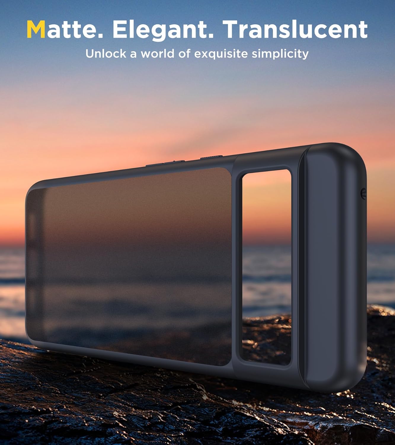 Humixx Funda para Google Pixel 8 Pro prueba de caída de grado militar tacto sedoso definitivo a prueba de golpes, antihuellas, translúcida, mate,