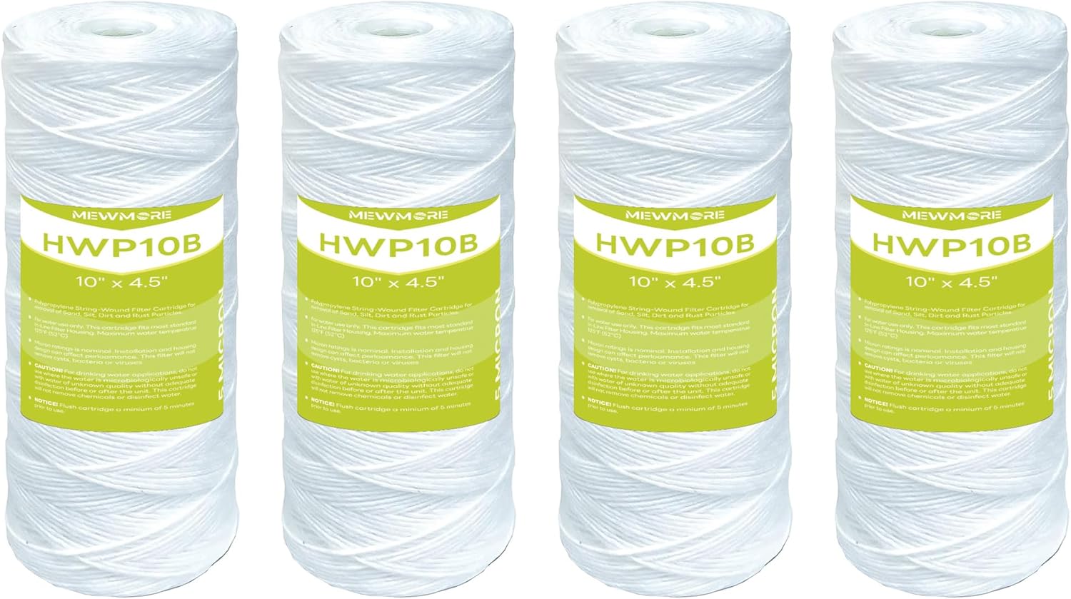 MewMore Cartucho de filtro de agua de 5 micrones para toda la casa, filtros de sedimentos para heridas de cuerda para agua de pozo, repuesto para