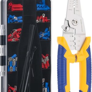 haisstronica Kit de herramientas pelacables de 171 piezas, incluye terminales de cable aislados, para cableado eléctrico, automotriz y bricolaje haisstronica Kit de herramientas pelacables de 171 piezas, incluye terminales de cable aislados, para cableado eléctrico, automotriz y bricolaje