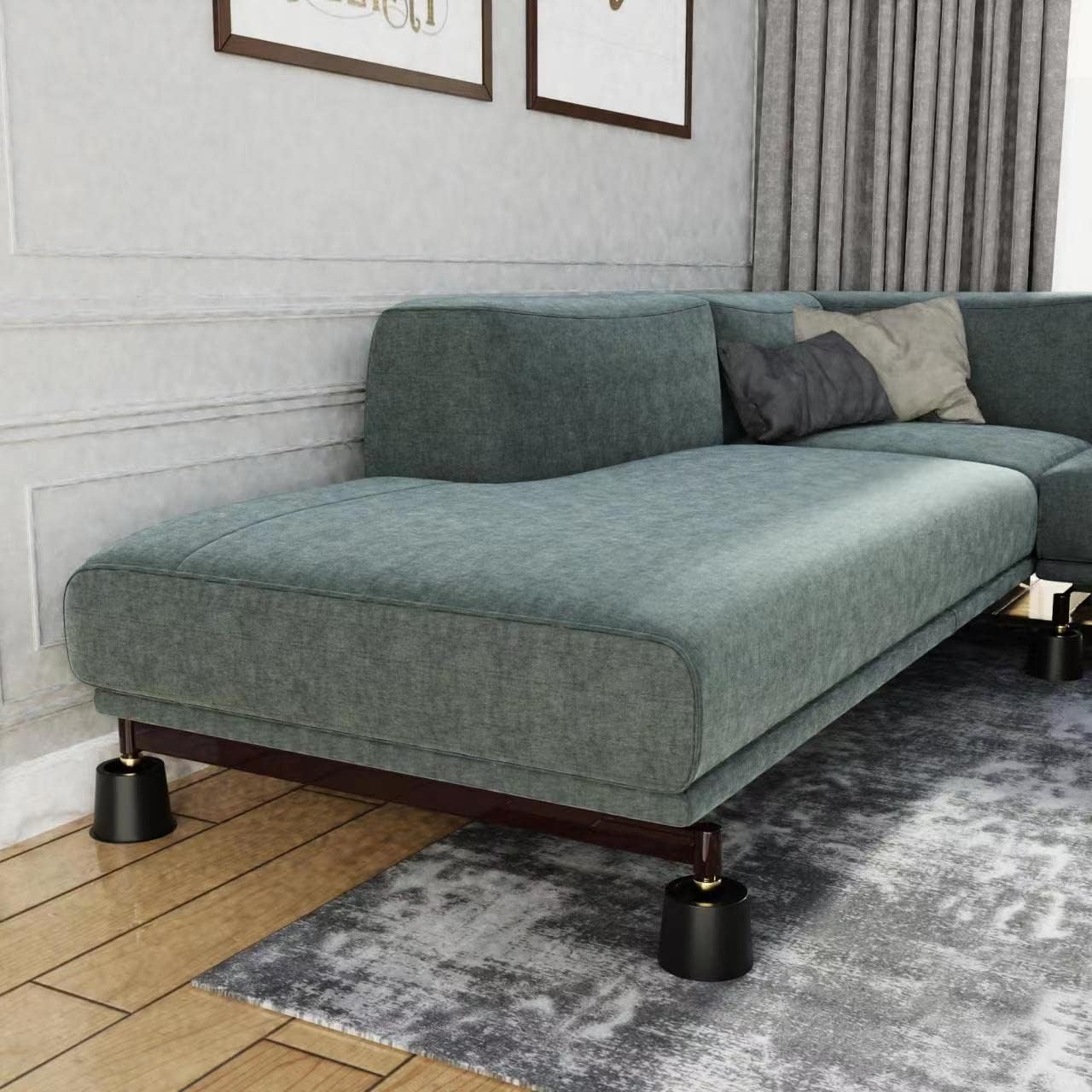 Elevador de cama de 4 pulgadas, elevador de cama resistente de 1500 libras para levantar cama, sofá, muebles en casa, dormitorio, universidad, 4