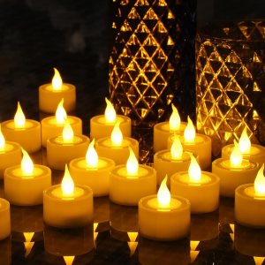 Furora LIGHTING Velas LED de color blanco marfil, paquete de 20, velas parpadeantes sin llama para decoración del hogar, 1.65 pulgadas de alto, Furora LIGHTING Velas LED de color blanco marfil, paquete de 20, velas parpadeantes sin llama para decoración del hogar, 1.65 pulgadas de alto,