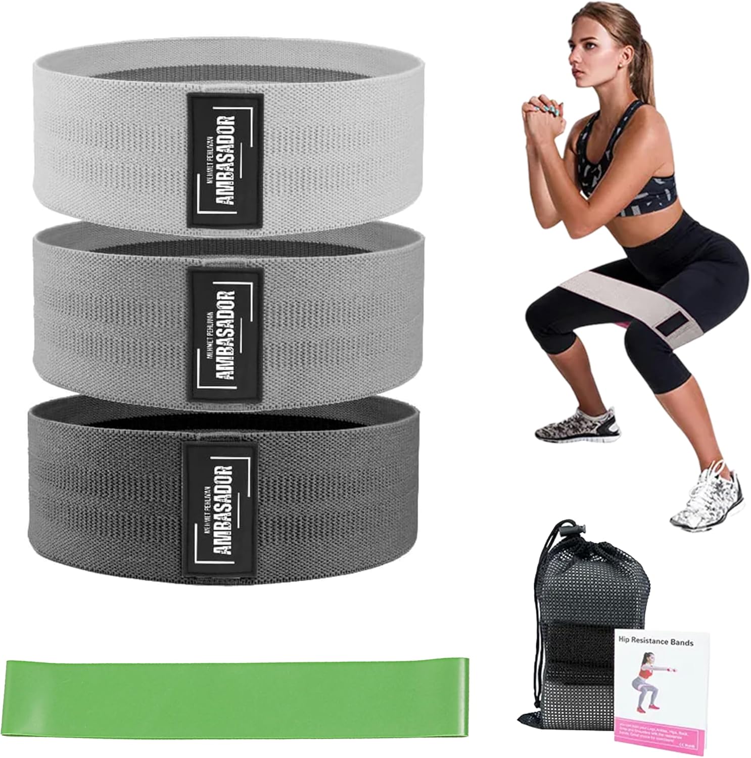 Bandas de resistencia de tela para entrenamiento, bandas de glúteos para mujeres y hombres, bandas de ejercicio, bandas de resistencia, bandas de