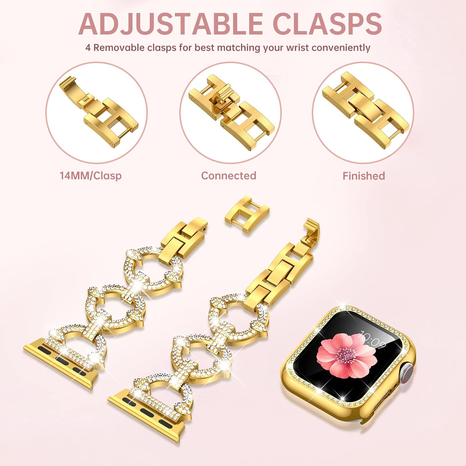 Mesime Compatible con Apple Watch Band de 1.496 pulgadas, 1.575 pulgadas, 1.614 pulgadas, 1.654 pulgadas, 1.732 pulgadas, 1.772 pulgadas, correa de