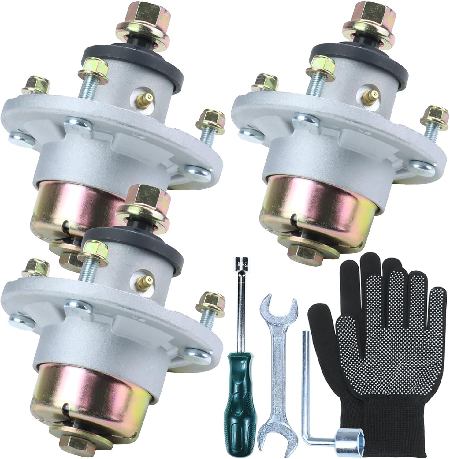 Paquete de 3 AM144608 Conjunto de husillo para John Deere S220 S240 X330 X350 X354 X380 X384 X390 X570 X580 X750 X949 Z315E Z320M Z325E Z325E 330M