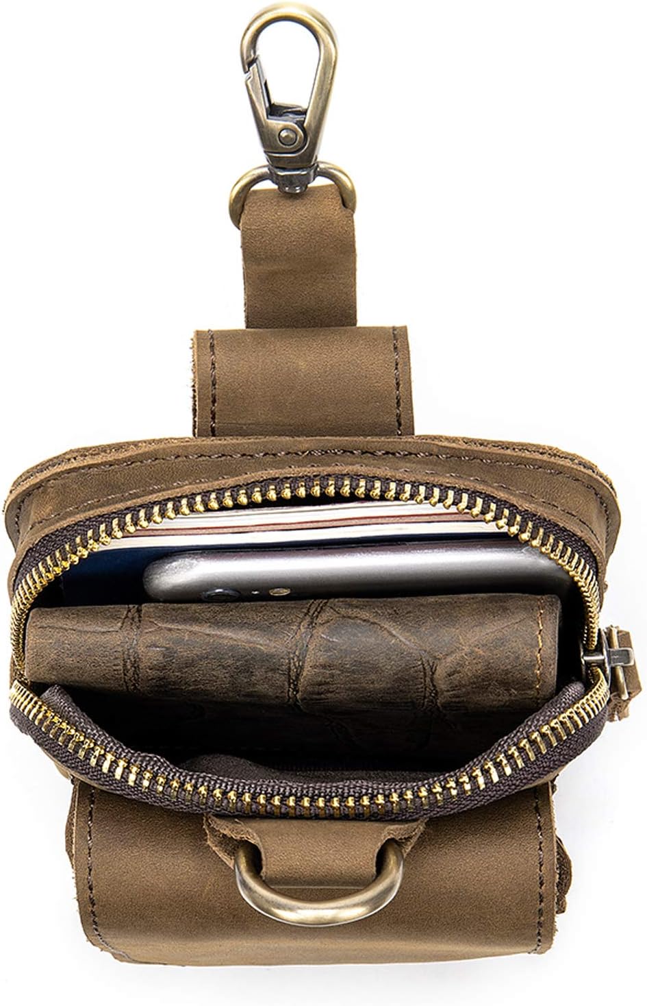 Riñonera de cuero para teléfono celular, funda pequeña con clip para cinturón para teléfono celular, de 6.7 pulgadas, de piel sintética, para