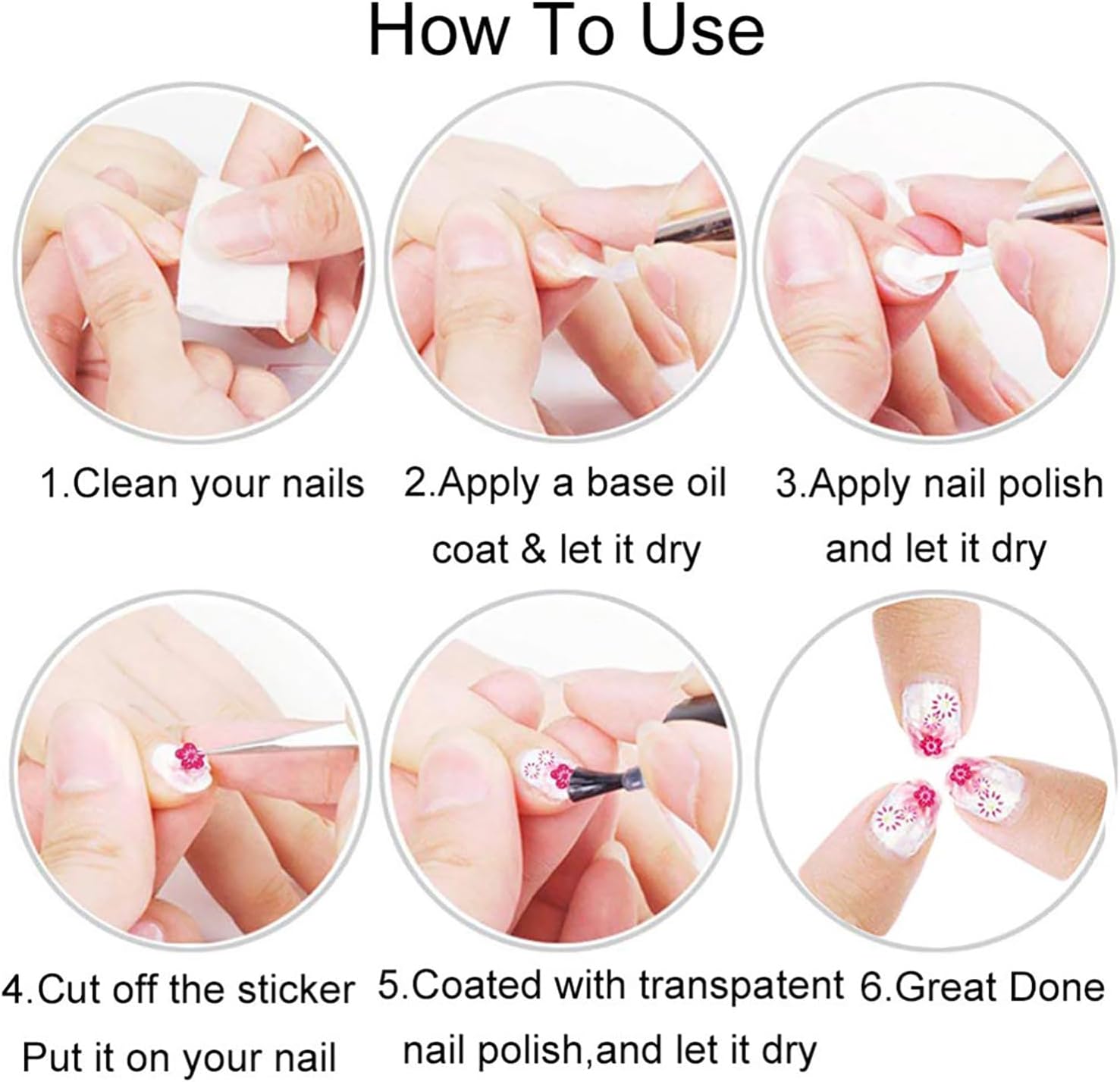 Vezocim Calcomanías de arte de uñas, 30 hojas de calcomanías autoadhesivas para uñas, diseño de hojas de flores pequeñas, mariposa, transferencia de