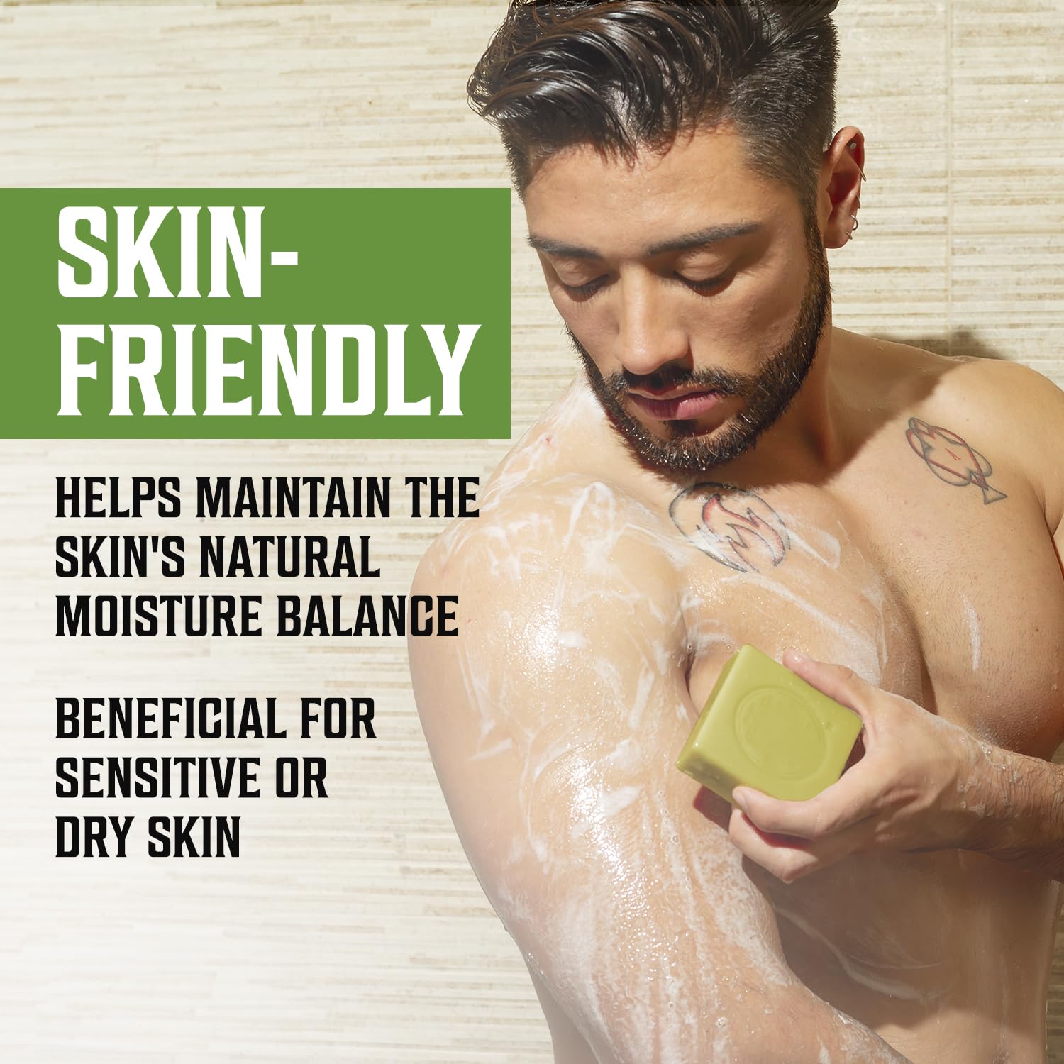 Viking Revolution Jabón natural de bergamota para hombres, barra de jabón para hombre con aceites esenciales prensado en frío para hombres, jabón