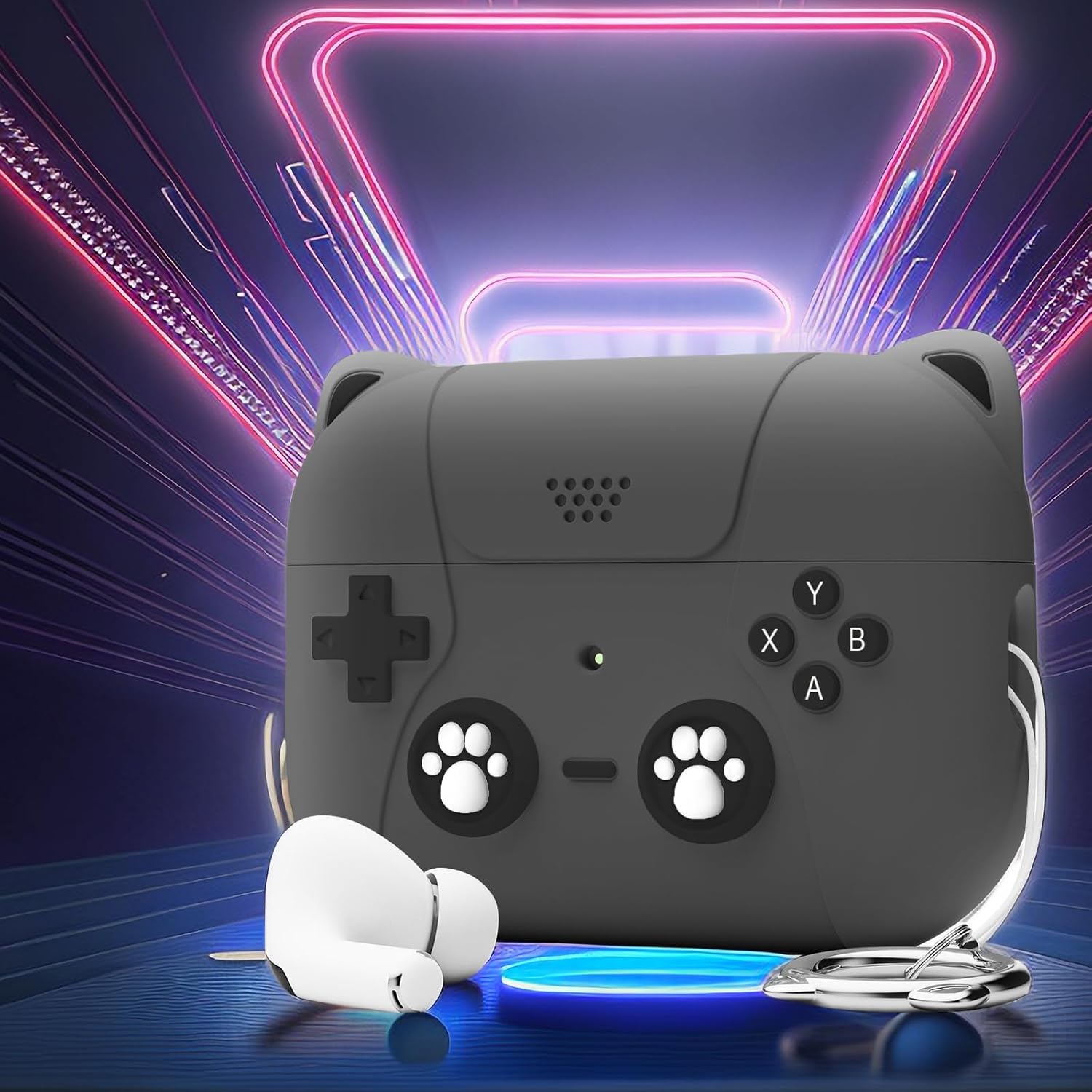 Tixjmcn Funda para AirPods Pro, bonita funda de silicona suave de silicona para Apple AirPod Pro 21 Funda de carga, color negro