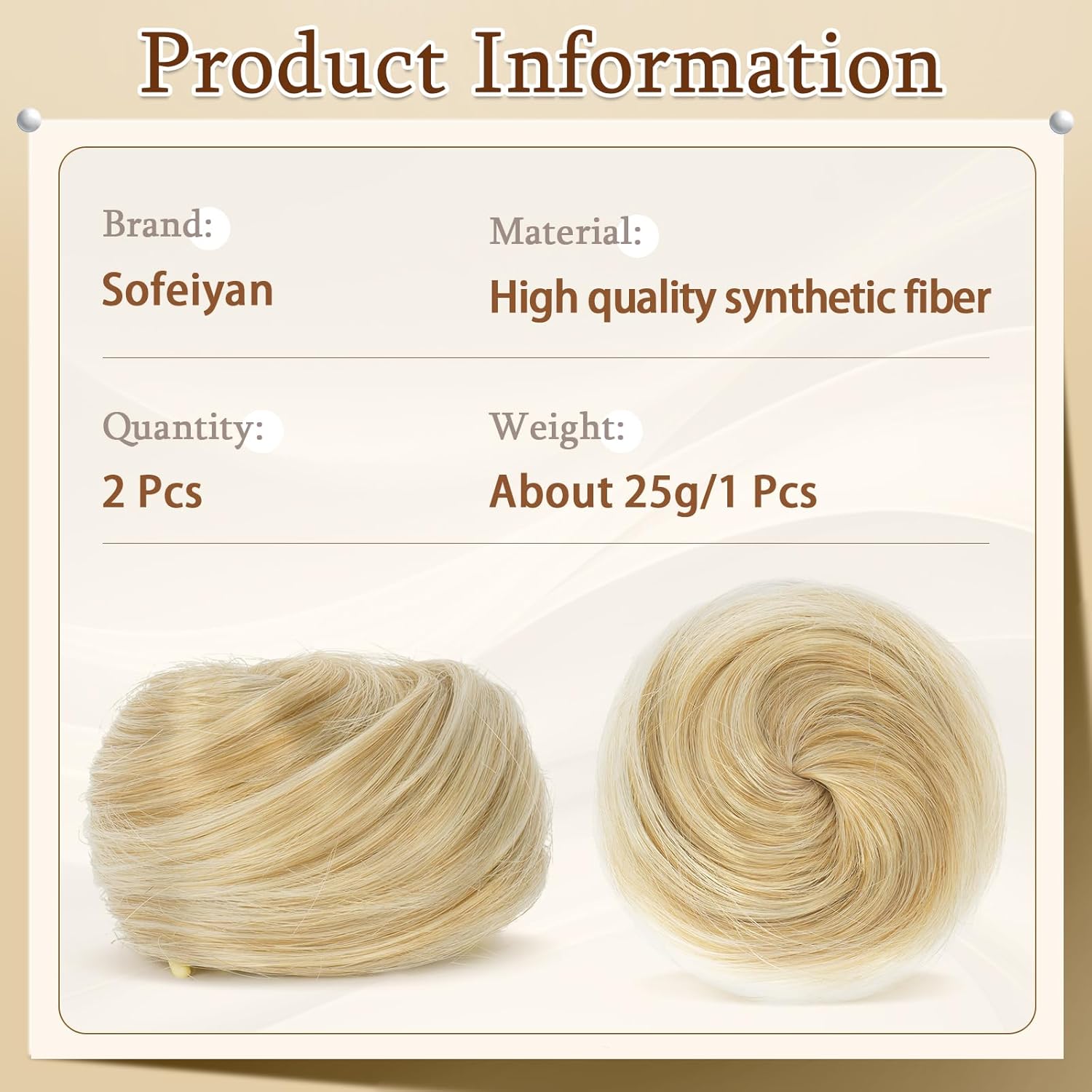 SOFEIYAN 2 piezas de extensiones de moño de pelo con clip de garra de pelo desordenado con orejas de gato, accesorio de peluca sintética en forma de