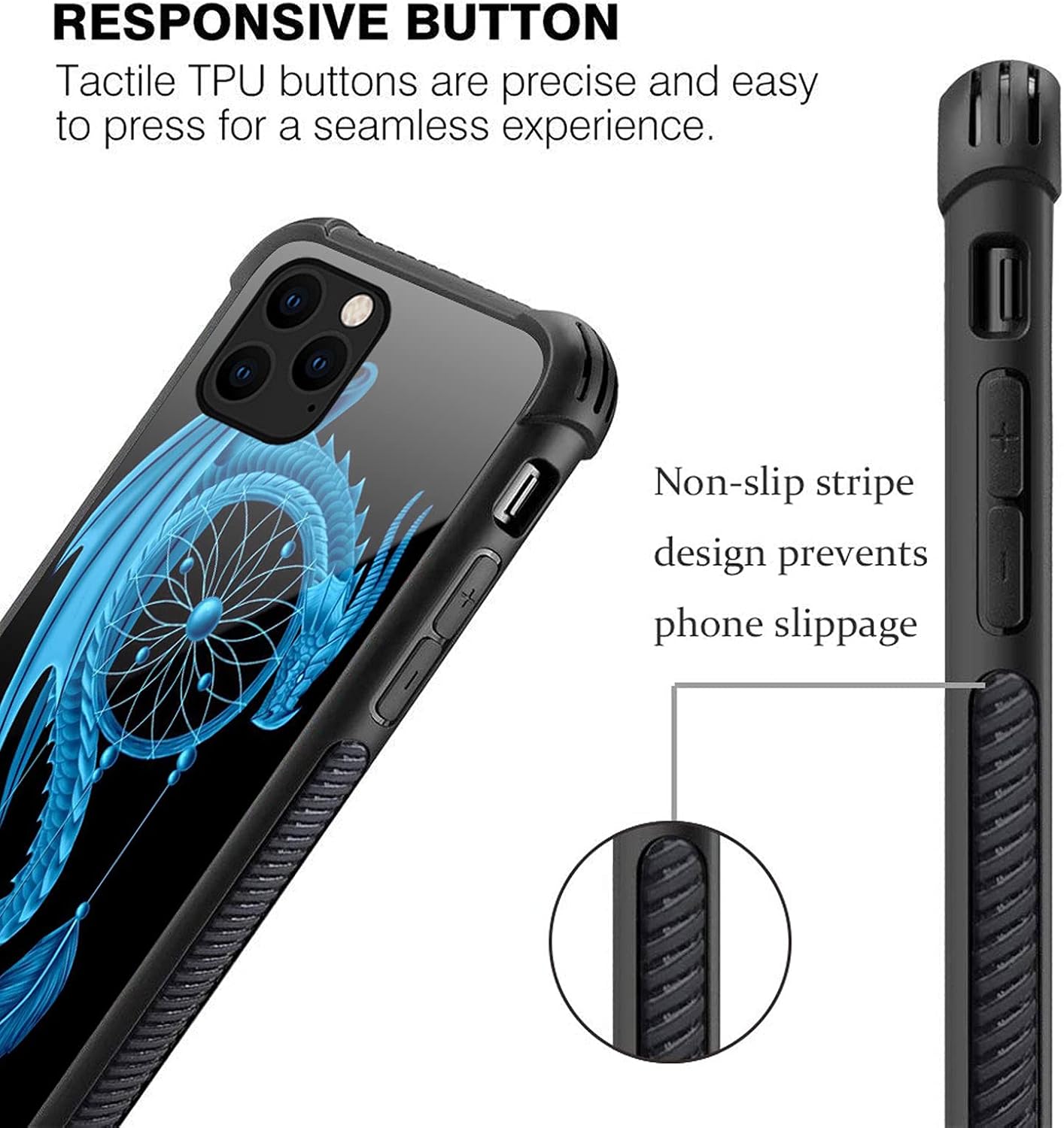 CARLOCA Funda compatible con iPhone 13 Pro, diseño gráfico de Dragon Dream Catcher Identity, a prueba de golpes, antiarañazos, de acrílico duro para