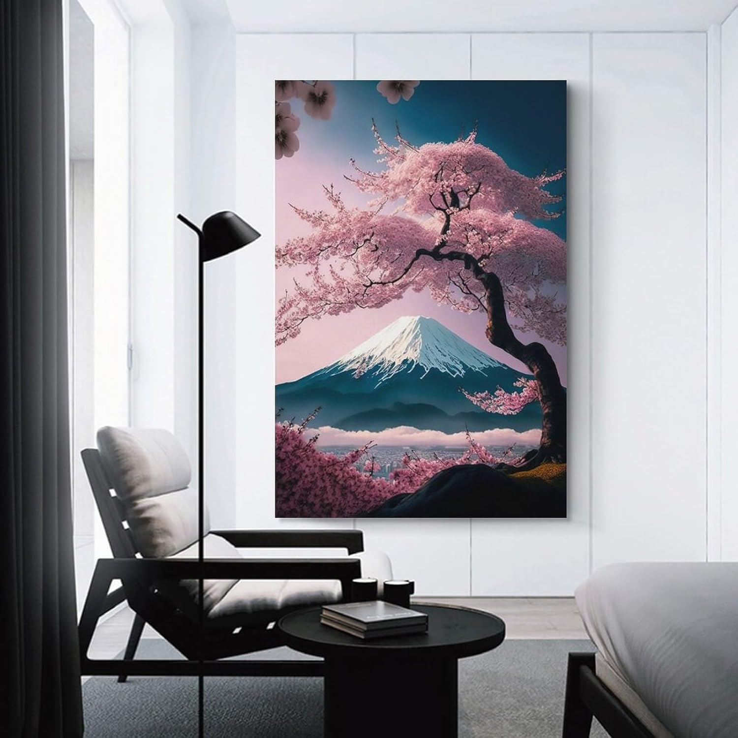 Aimery Póster de cerezo en flor de Japón, pintura decorativa, decoración de baño, sala de estar, lienzo sin marco, 08 x 12 pulgadas (7.9 x 11.8 in)