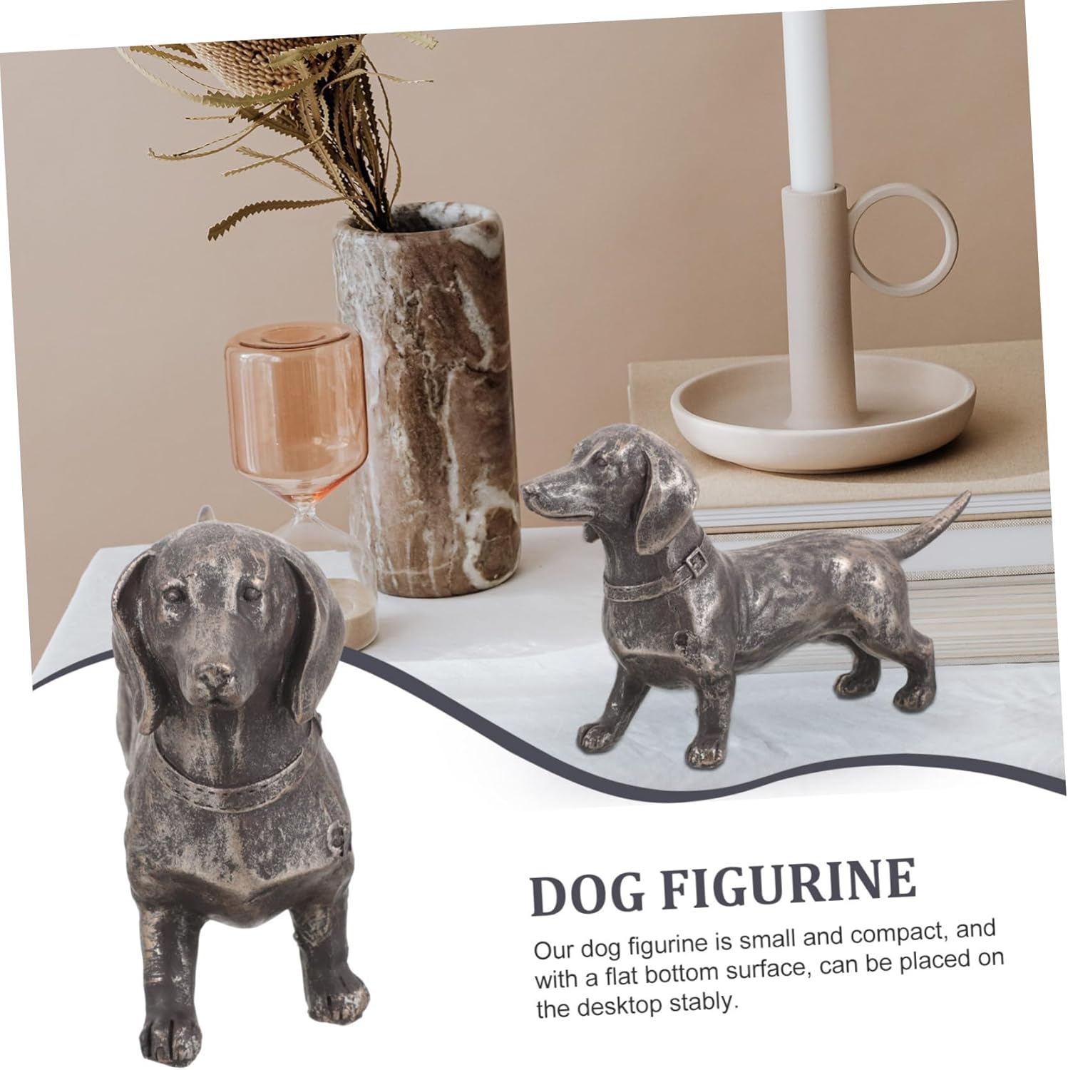 GANAZONO Estatua de cachorro de resina, escultura de animal, estatua de perro, adorna de perro, estatua de perro de resina, adorno de resina,