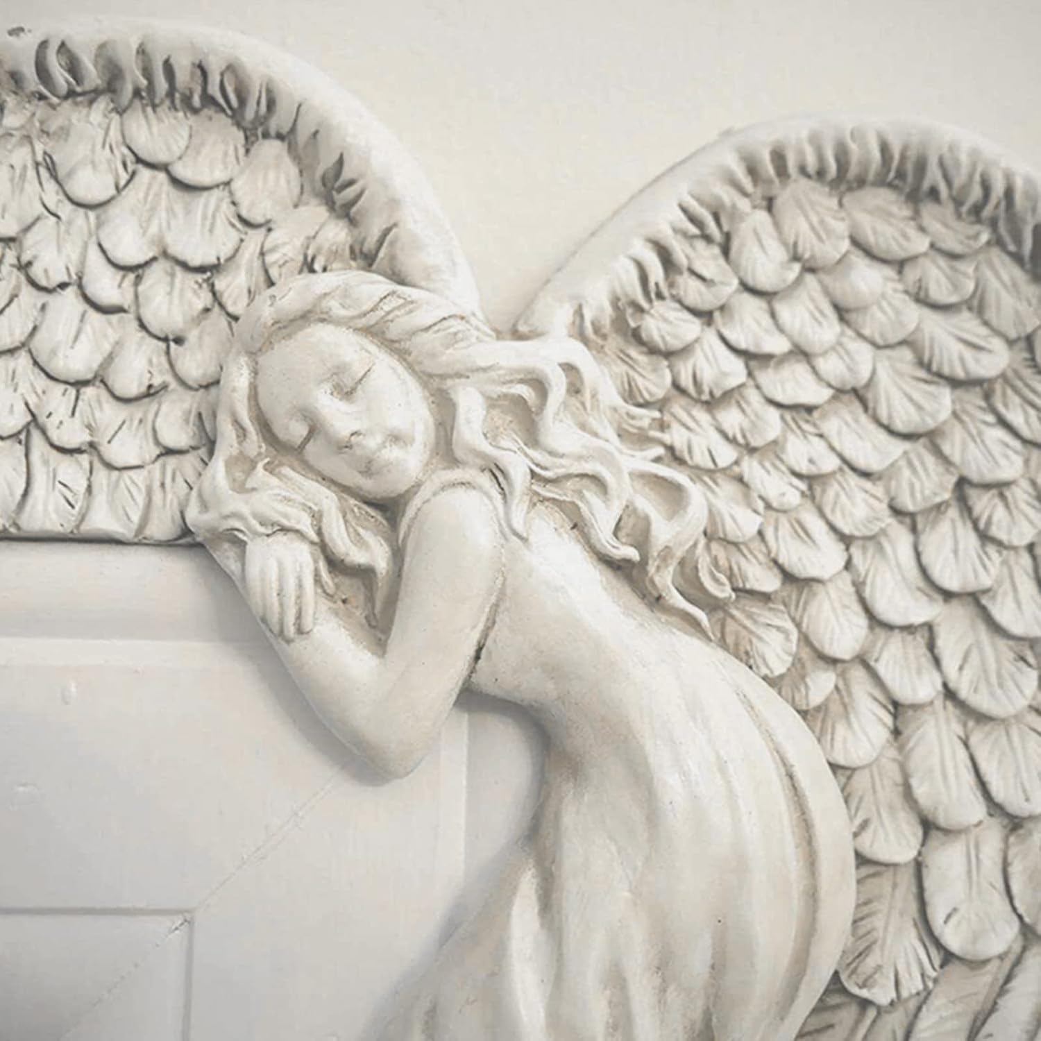 1 par de marcos de puerta, escultura de alas de ángel, decoración de marcos de puerta de ángeles, estatua 3D, decoración de pared para el hogar,