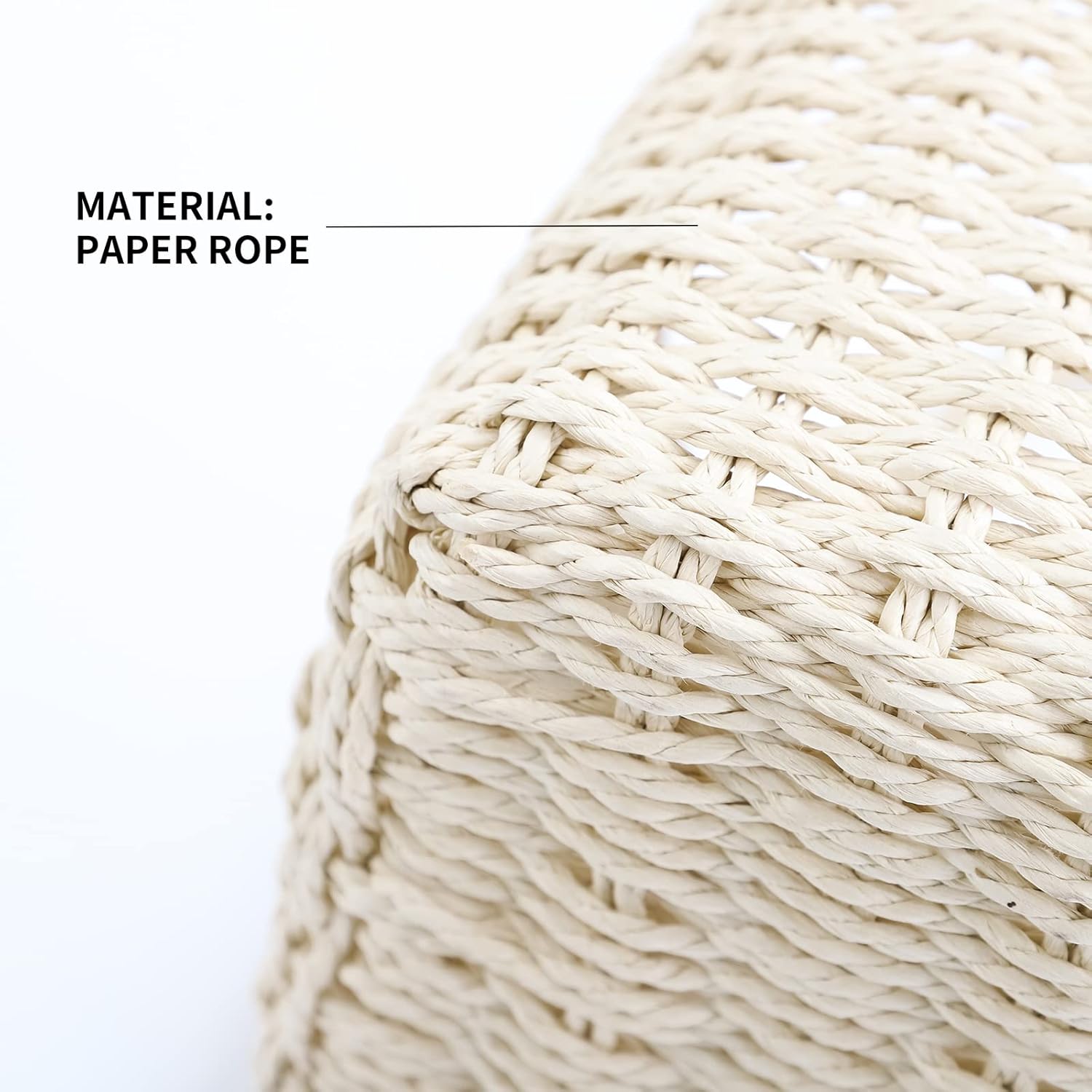 SHCMSADO Cesta de almacenamiento colgante de cuerda de papel tejida en la pared, decoración del hogar, cesta decorativa tejida a mano para