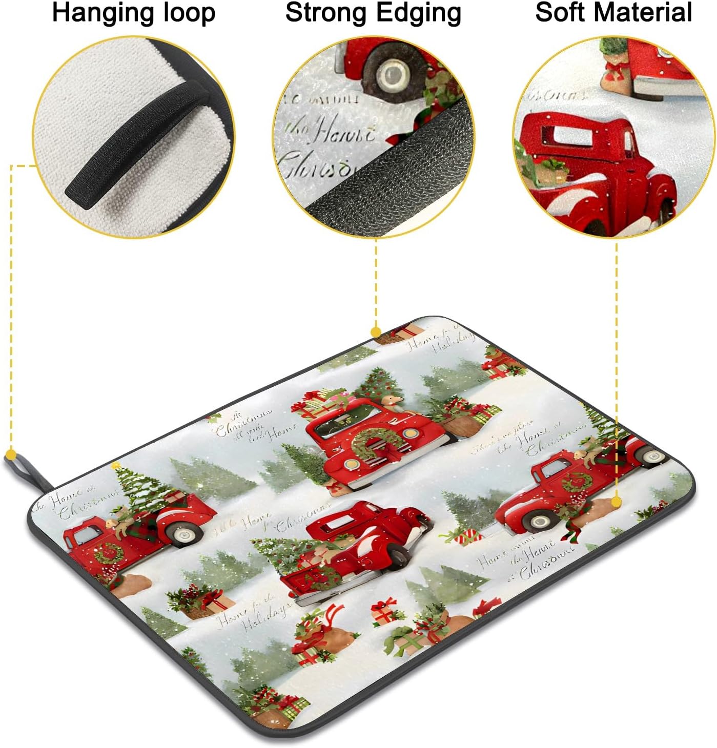 Alfombrillas de secado de platos para encimera de cocina, perros, almohadillas de microfibra para secar platos, 24 x 18 pulgadas, decoraciones de