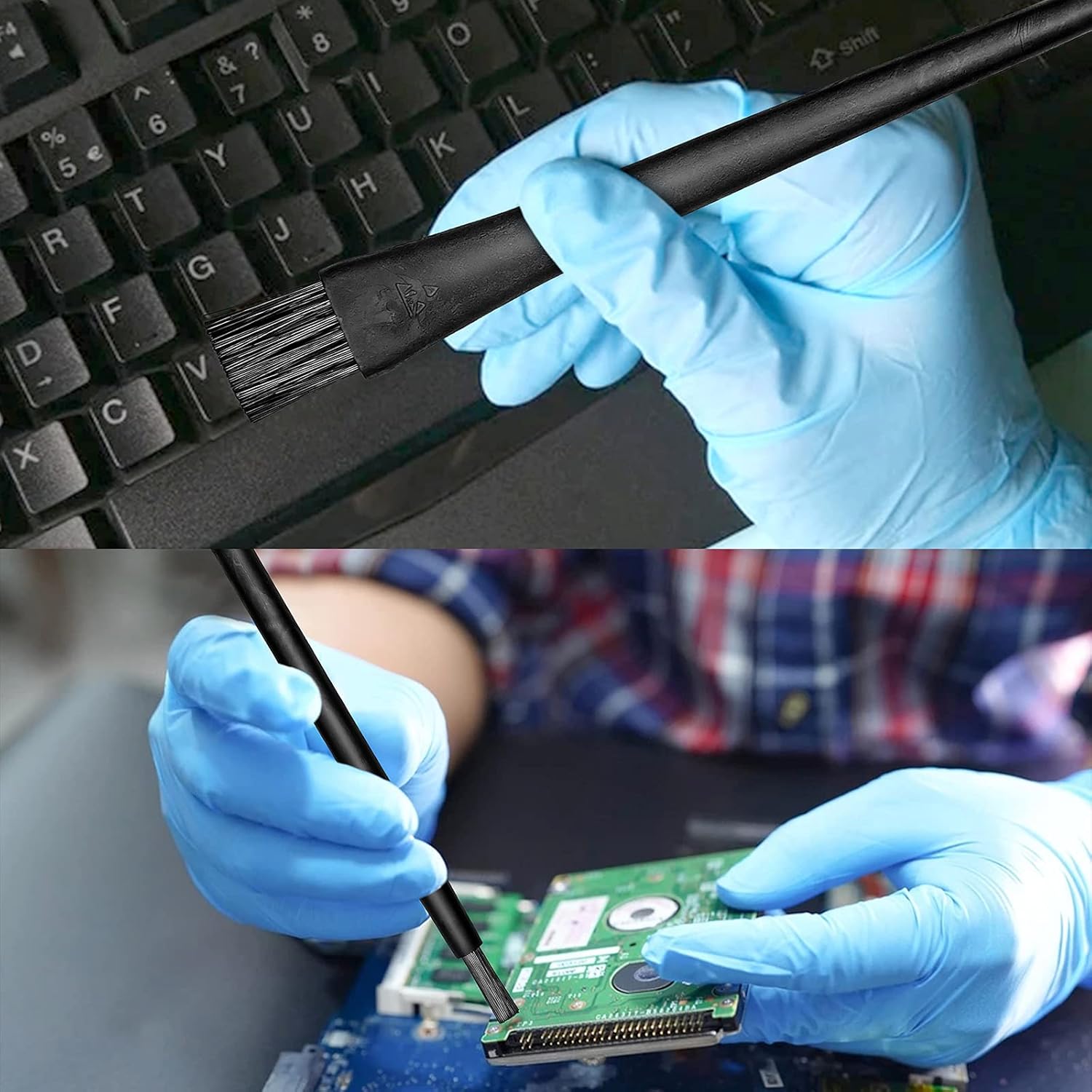 6 cepillos para teclado de computadora, multifunción, antiestático, cepillo de limpieza para portátil, cepillo pequeño portátil para teléfono,