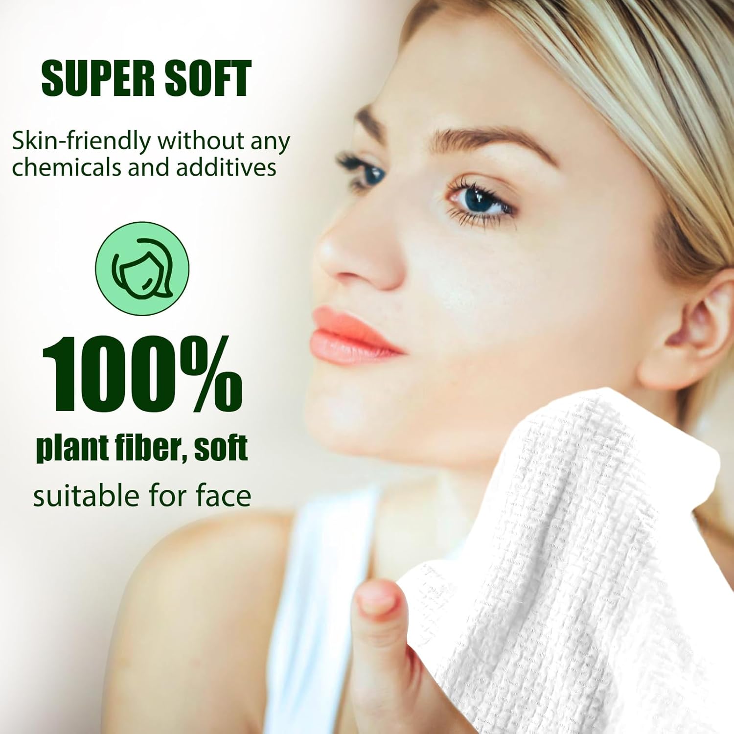 Fancyou Clean Towels XL 50 unidades, toalla facial desechable ultrasuave, paño grueso para la cara, toallitas secas grandes para desmaquillante,