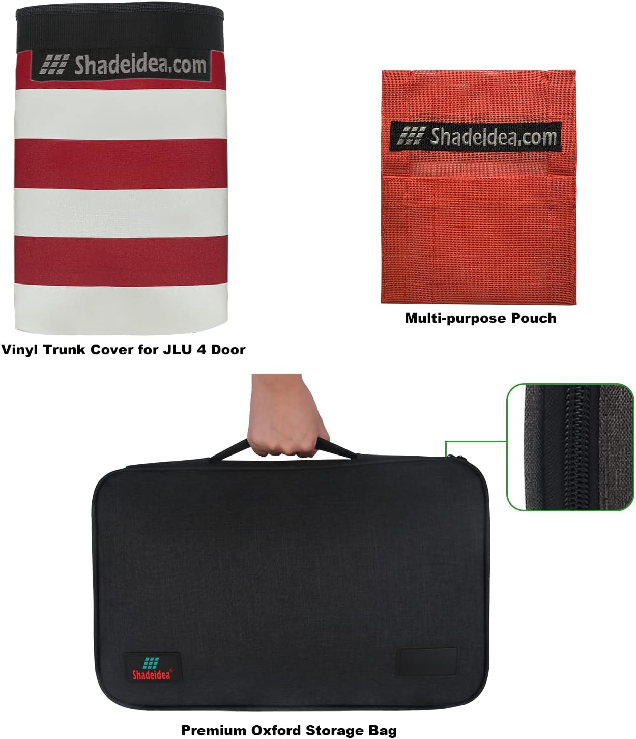 Shadeidea Cubierta Tonneau compatible con Jeep Wrangler Cargo Cover JL 4 puertas JLU (2018-actual) cubierta trasera del maletero negro  Bandera