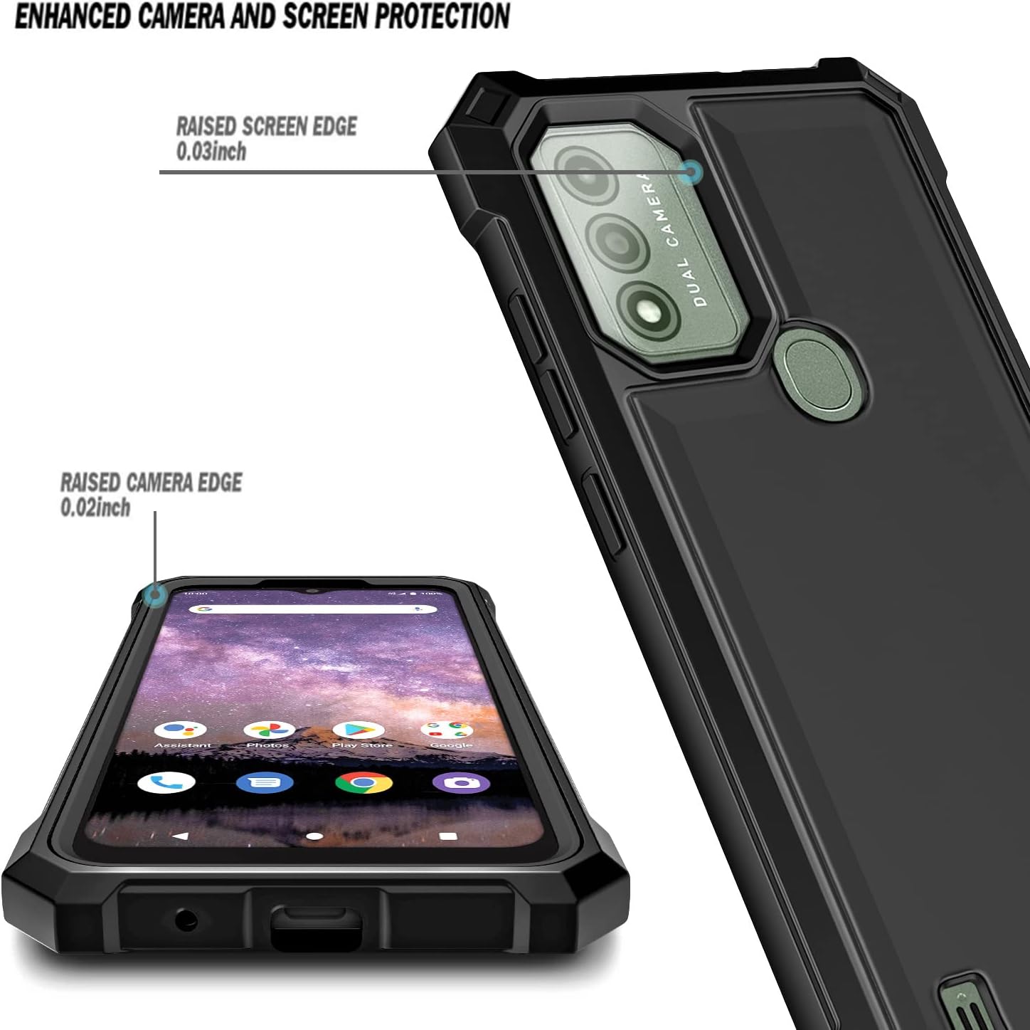 Funda diseñada para WIKO Voix con protector de pantalla incorporado, funda protectora de cuerpo completo a prueba de golpes, resistente a los