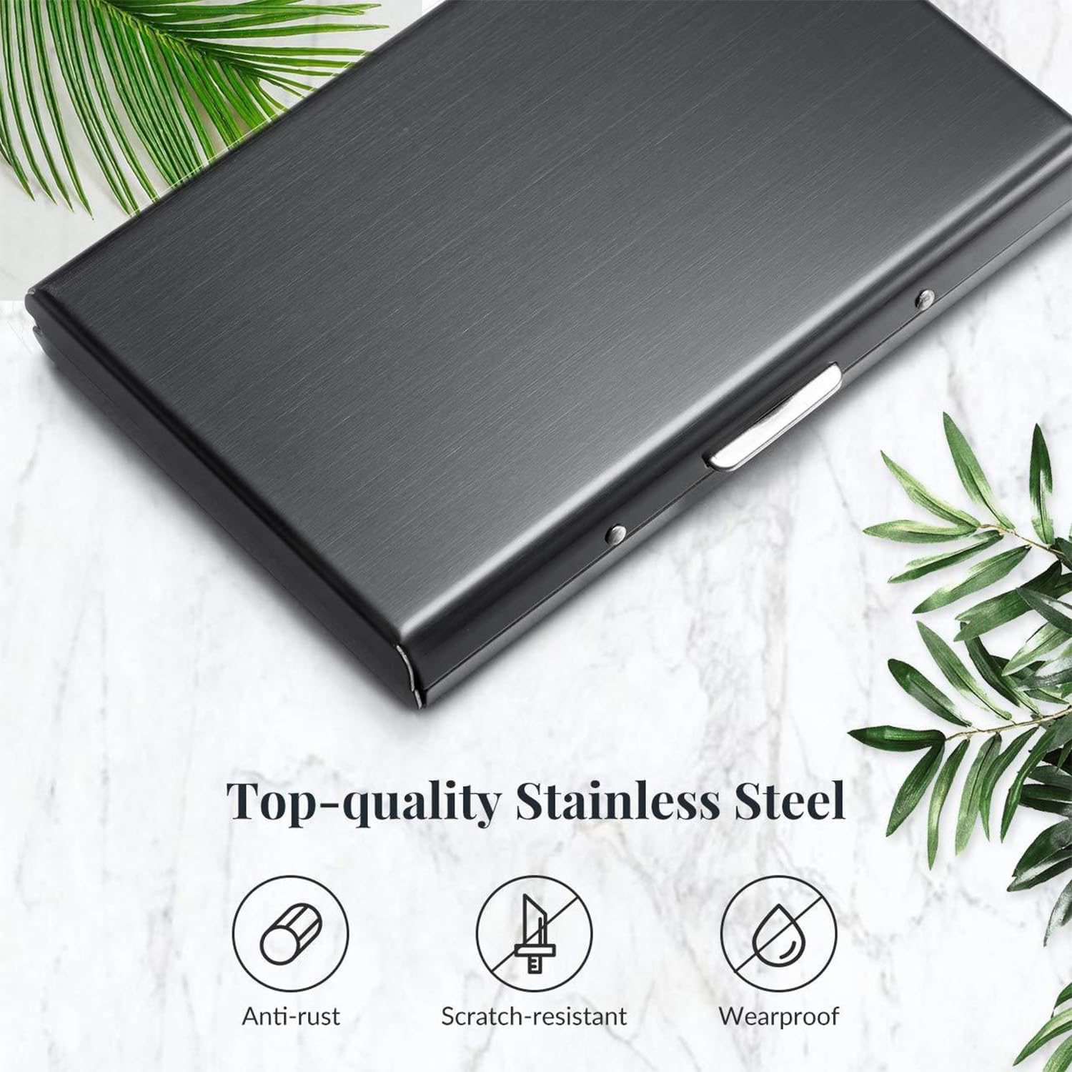 Soporte para tarjetas de crédito, fundas protectoras de bloqueo RFID, cartera de metal para tarjetas de crédito, soporte para tarjetas de visita