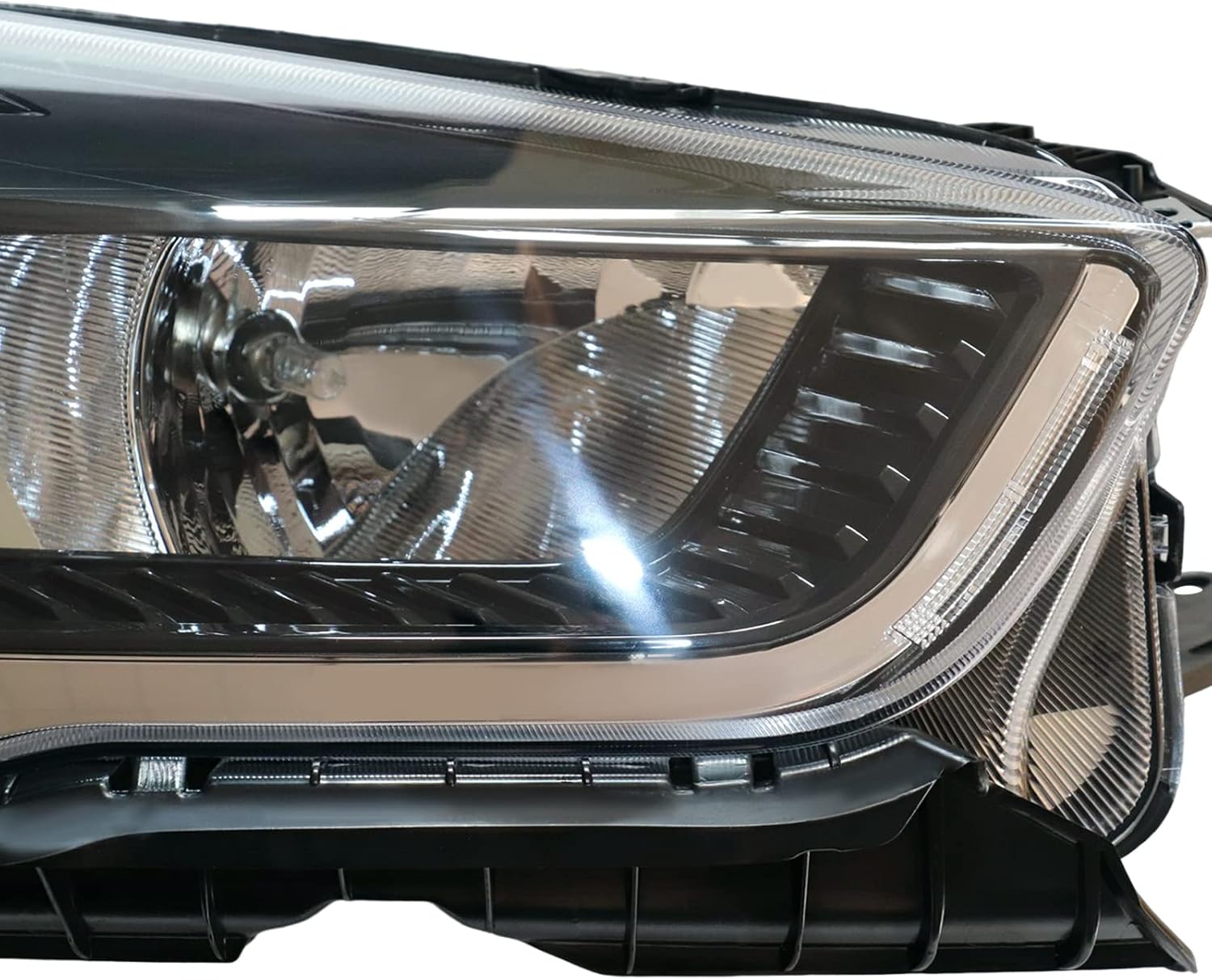 CNCEST Faros delanteros de proyector sin LED DRL  Ajuste directo  Carcasa negra transparente  Para modelos Ford Escape 2017-2019  Lado derecho del