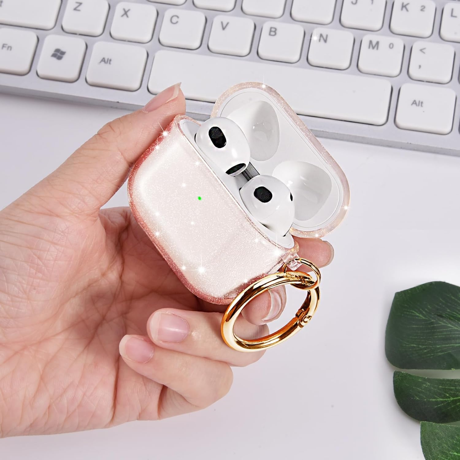 AIRSPO Funda para Airpods 3, funda protectora de TPU suave y transparente compatible con Apple AirPods de 3 generación, funda de carga inalámbrica