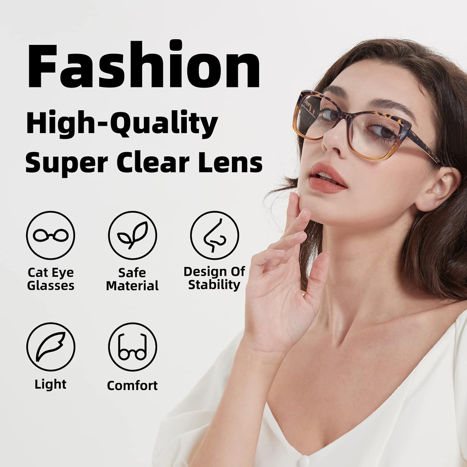 Autojouls Paquete de 3 lentes de lectura para mujer, estilo Oprah, con bisagra de resorte, lentes transparentes