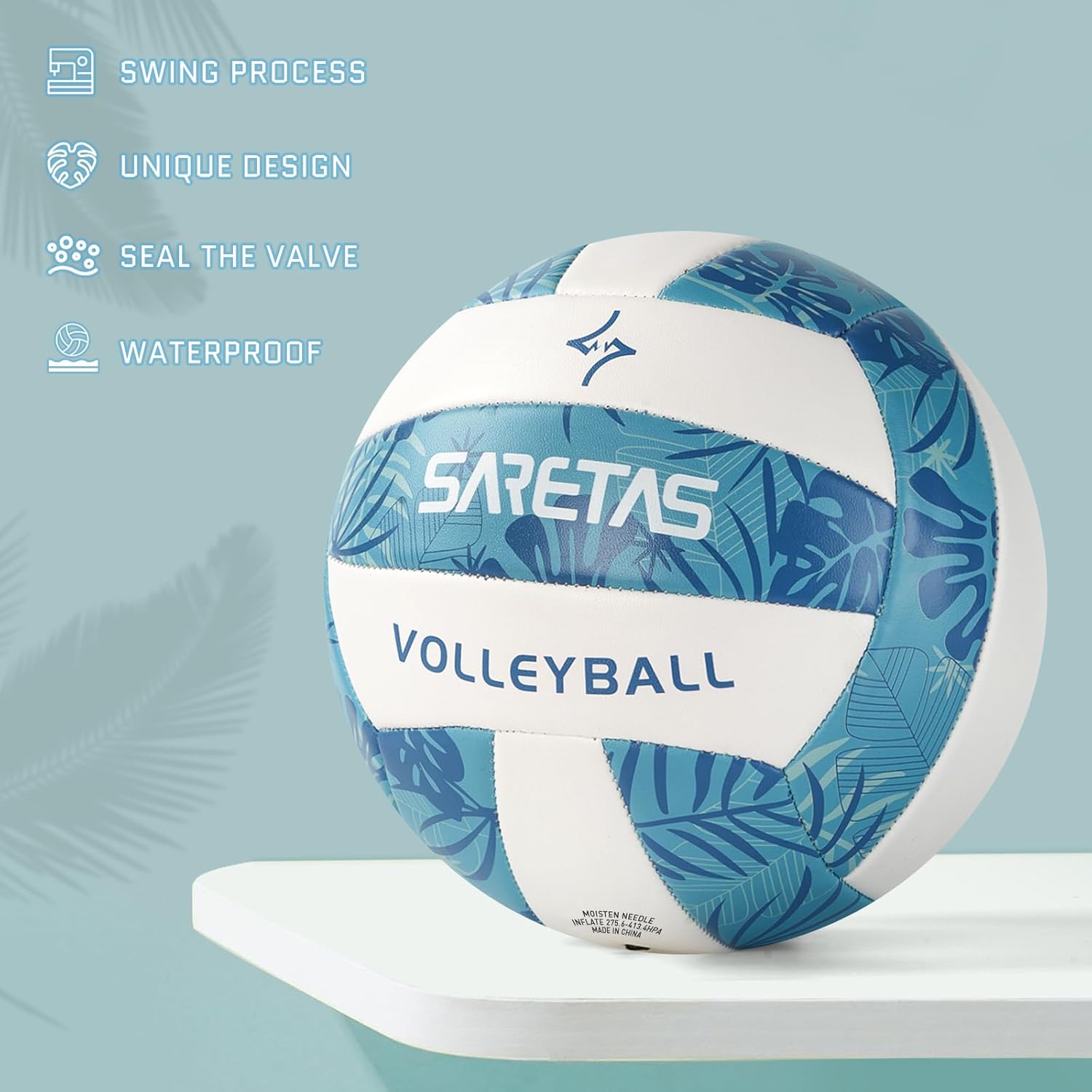 SARETAS Voleibol de voleibol suave de playa, tamaño oficial para escuela, interior, exterior y juego de gimnasio, juego de entrenamiento, juego para