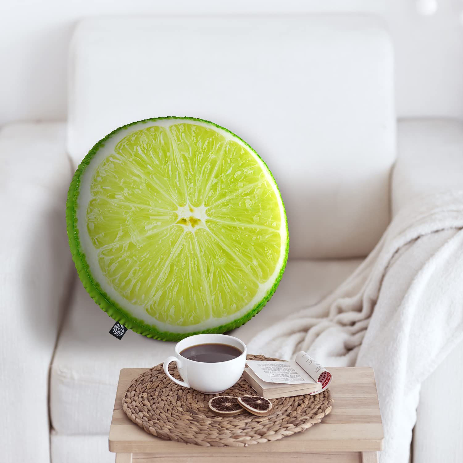 3D Lime Cut in Half Custom Pillow, Realistic Cut Lime Fruit Pillow, Lime Personalized Pillow, Lime Stuffed Fruit Customized Pillow, Fruit Throw