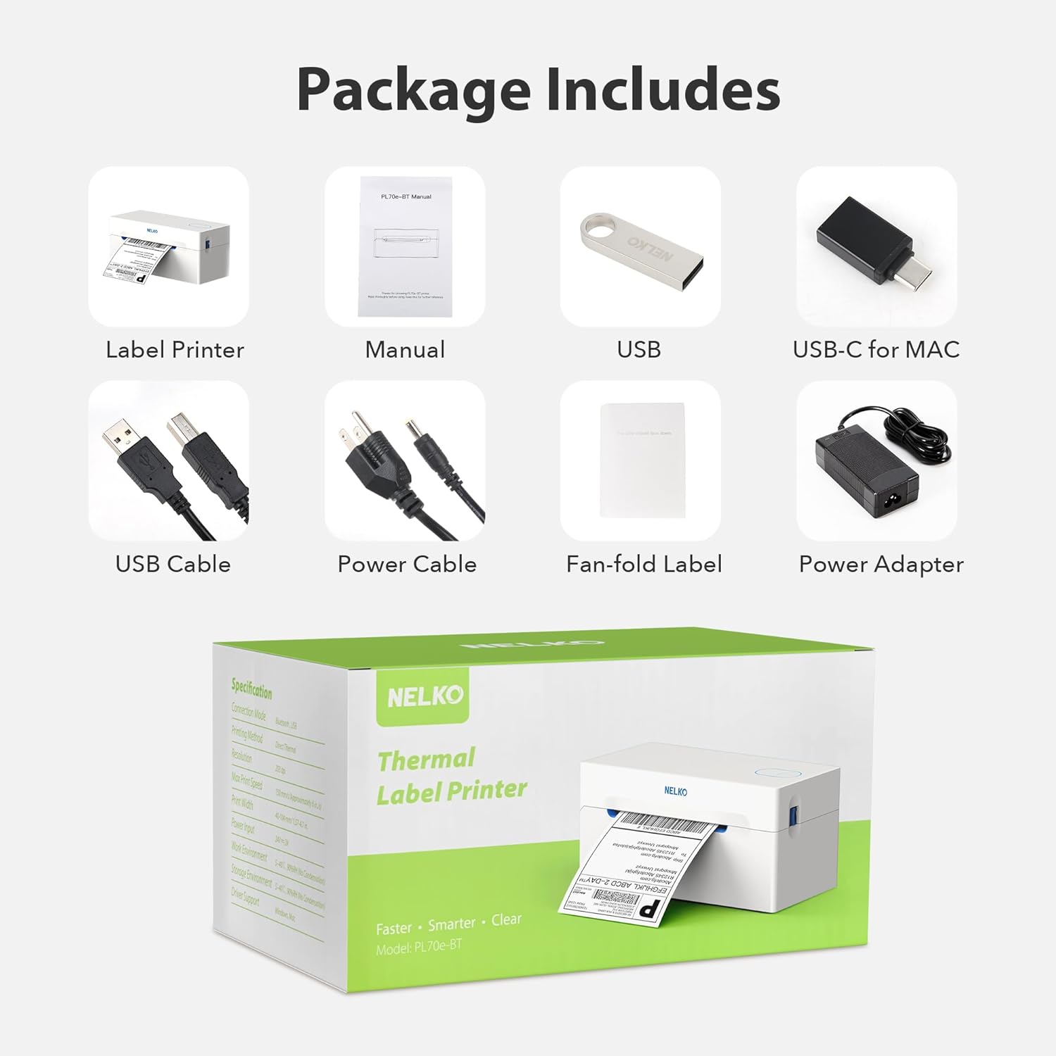 Impresora térmica de etiquetas Bluetooth, impresora inalámbrica de etiquetas de envío de 4 x 6 pulgadas para paquetes de envío, compatible con