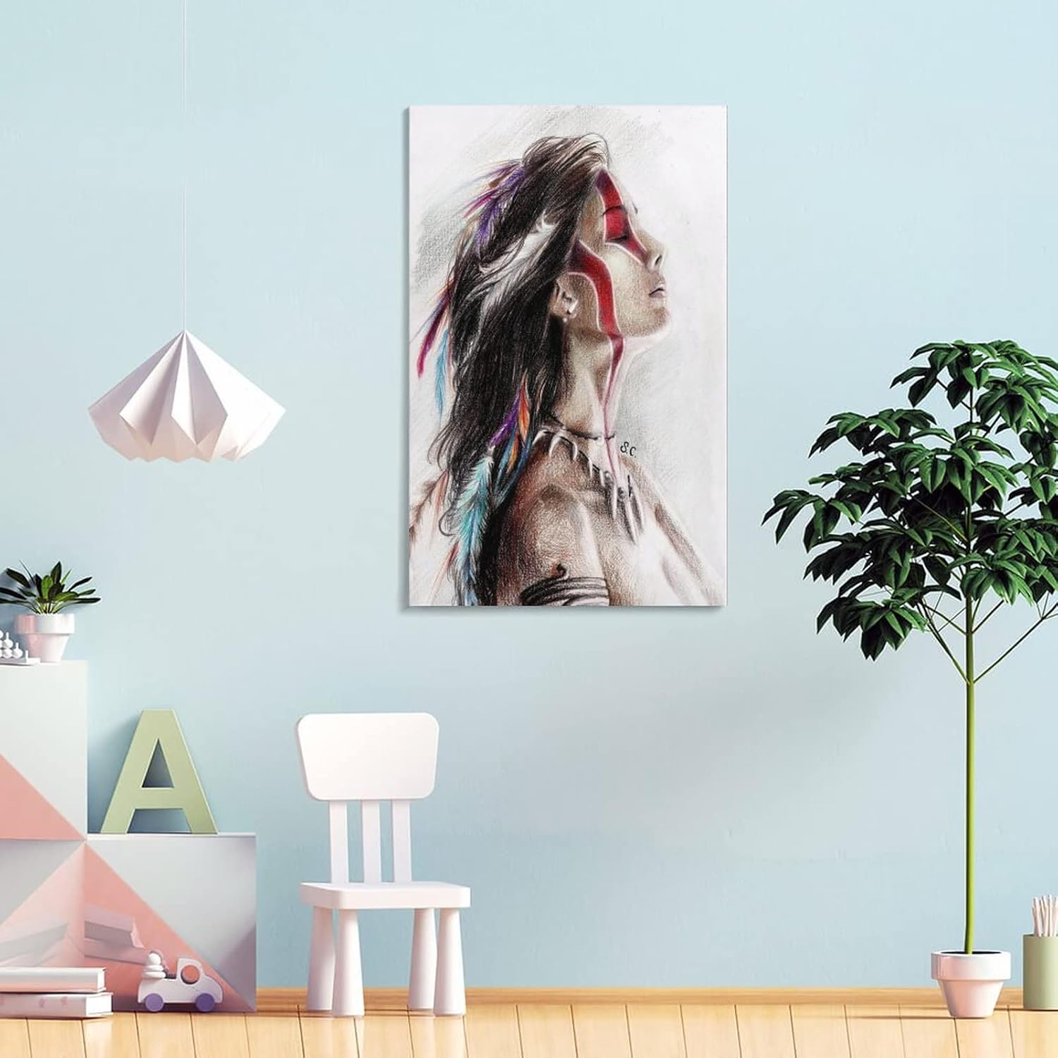 Lienzo decorativo de anime Art A Taino Indian Warrior para decoración de pared, póster de pintura en lienzo, pósteres e impresiones artísticas de