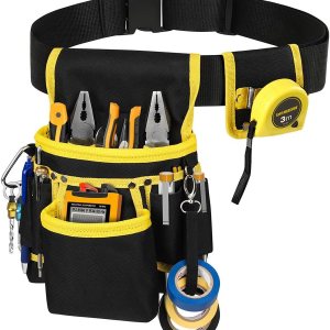 UUP – Cinturón de herramientas, organizador de herramientas de 12 bolsillos, bolsa de herramientas con correa de soporte de cinta, clip para UUP – Cinturón de herramientas, organizador de herramientas de 12 bolsillos, bolsa de herramientas con correa de soporte de cinta, clip para